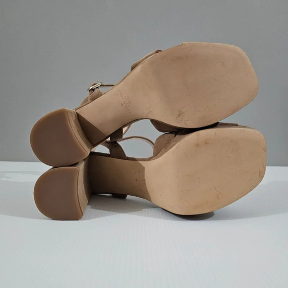 Kate Spade Delphi Platform Sandal Block Heel Shoe Roasted Almond Womens Size 10 - Picture 10 of 12